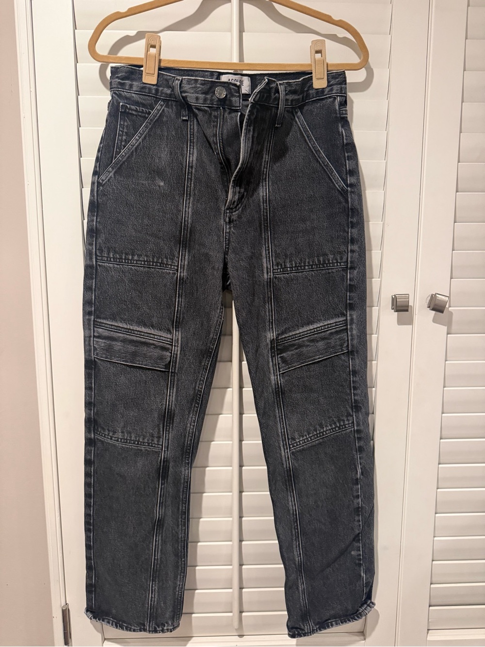 AGOLDE Cooper Cargo in Panther, Washed Black (style A9120-1346) - retailed $228